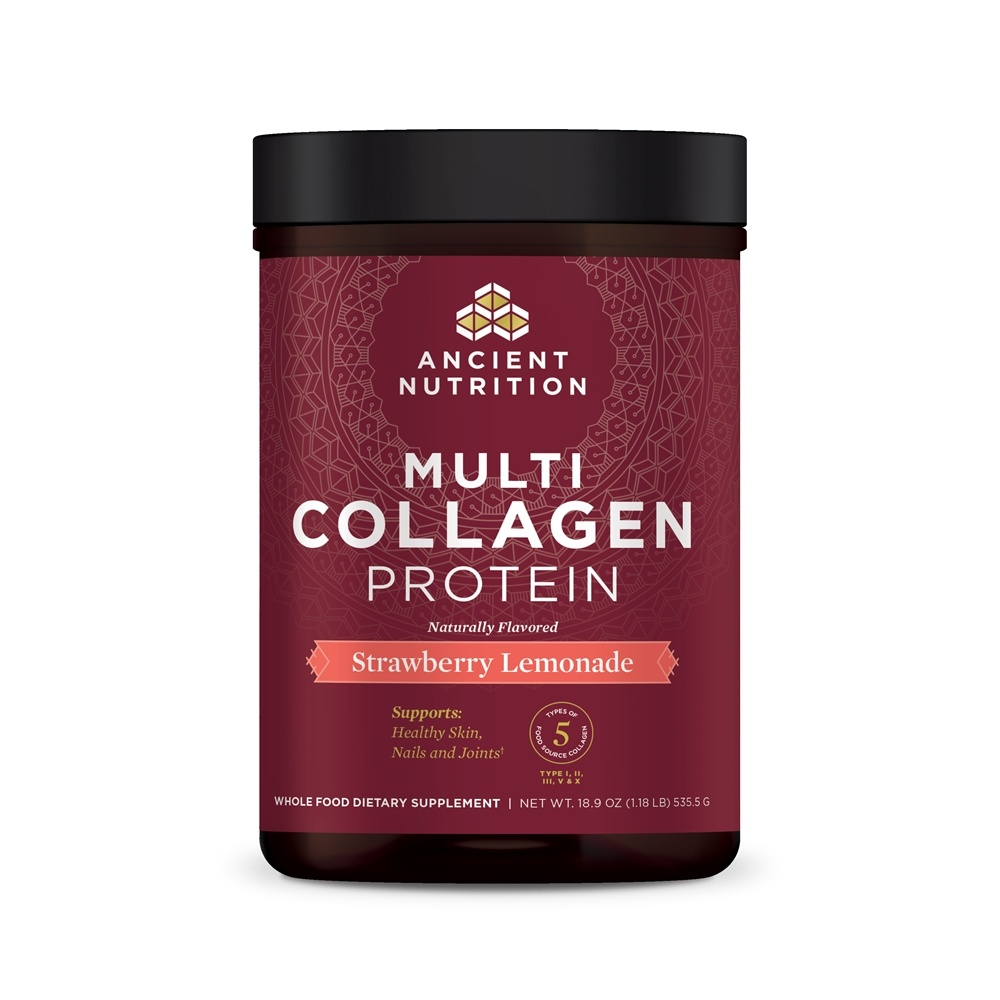 Ancient Nutrition - Multi Collagen Protein Powder Strawberry Lemonade - 18.9 oz.