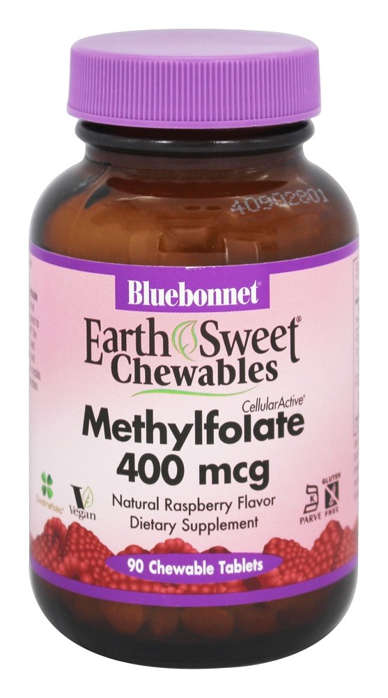 Bluebonnet Nutrition - EarthSweet Chewables Methylfolate 400 mcg. - 90 Chewable Tablets