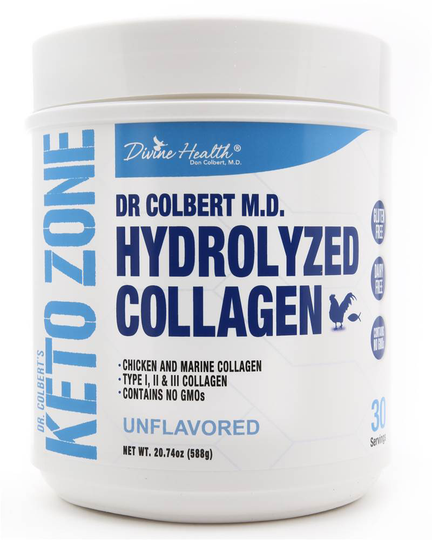 Divine Health - Dr. Colbert's Keto Zone Hydrolyzed Collagen Powder Unflavored - 20.74 oz.