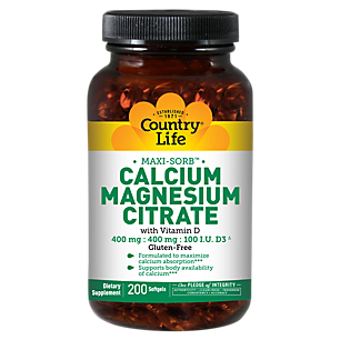 Calcium Magnesium Citrate with Vitamin D - 400 MG (200 Softgels)