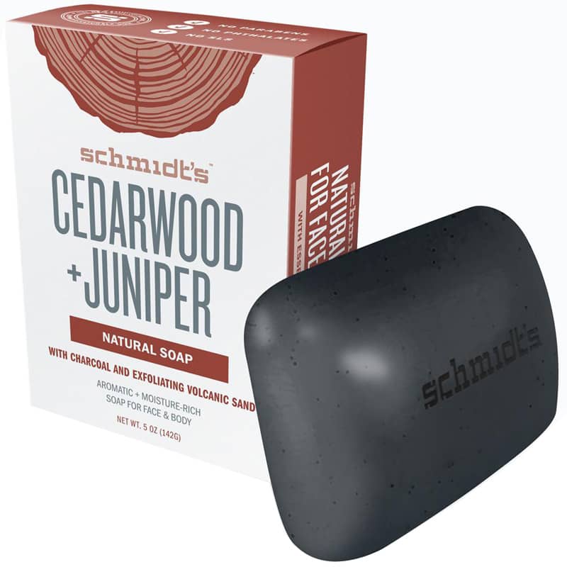 Schmidts Deodorant Natural Soap Bar for Face & Body Cedarwood + Juniper 5 Oz