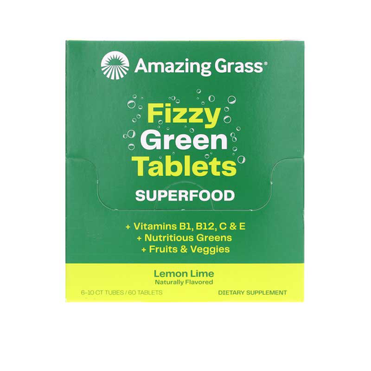 Amazing Grass Fizzy Green Tablets Superfood Lemon Lime 60 Tablets