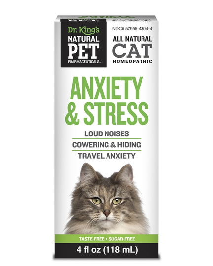 King Bio - Natural Pet Pharmaceuticals Anxiety & Stress For Cats Taste-Free - 4 fl. oz.