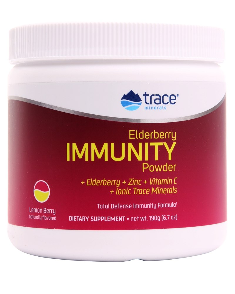 Trace Minerals Research - Elderberry Immunity Powder Lemon Berry - 6.7 oz.