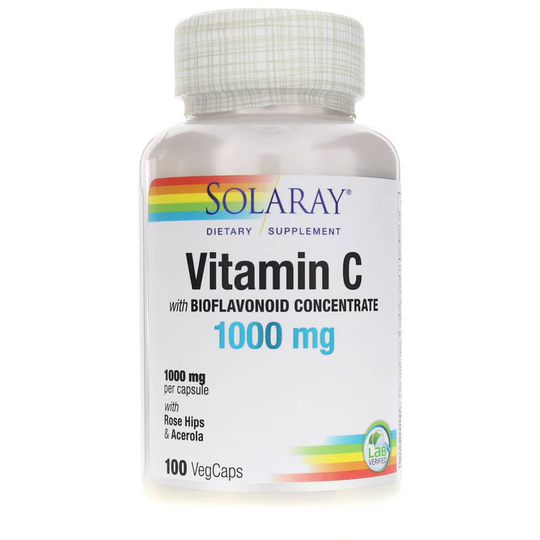 Solaray Vitamin C 1000 Mg with Bioflavonoid Concentrate 100 Veg Capsules