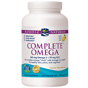 Complete Omega - 565 MG Omega-3s + 70 MG GLA - Lemon (180 Softgels)