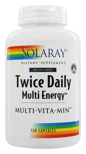 Solaray - Twice Daily Multi Energy Multi-Vita-Min Iron-Free - 120 Capsules