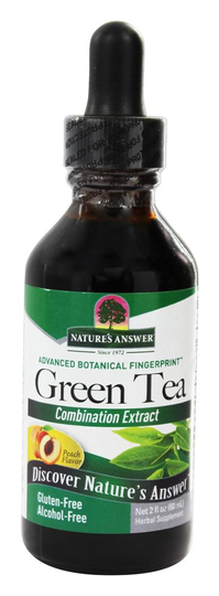 Nature's Answer - Super Green Tea Alcohol-Free Extract Peach - 2 oz.