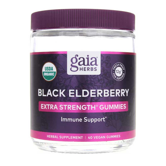 Gaia Herbs Black Elderberry Extra Strength Gummies 40 Gummies