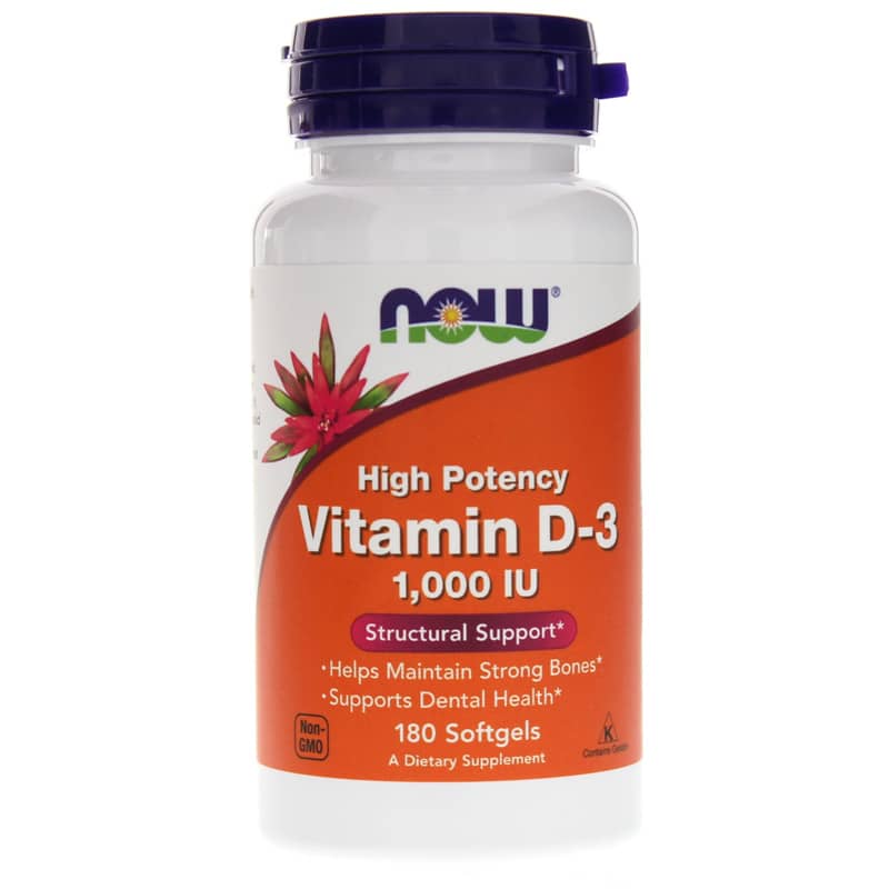 NOW Foods Vitamin D-3 1,000 IU 180 Softgels