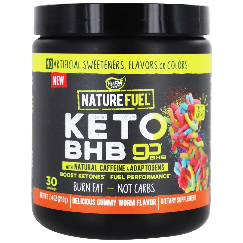 Nature Fuel - Keto BHB Powder with Natural Caffeine & Adaptogens 30 Servings Gummy Worm - 7.4 oz.
