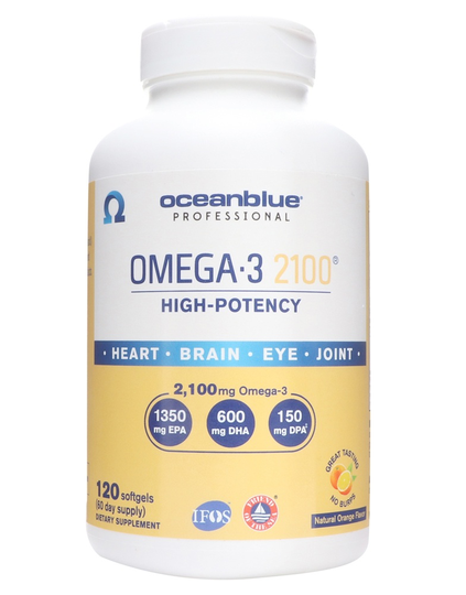 Oceanblue - Omega-3 2100 High Potency Natural Orange Flavor 2100 mg. - 120 Softgels