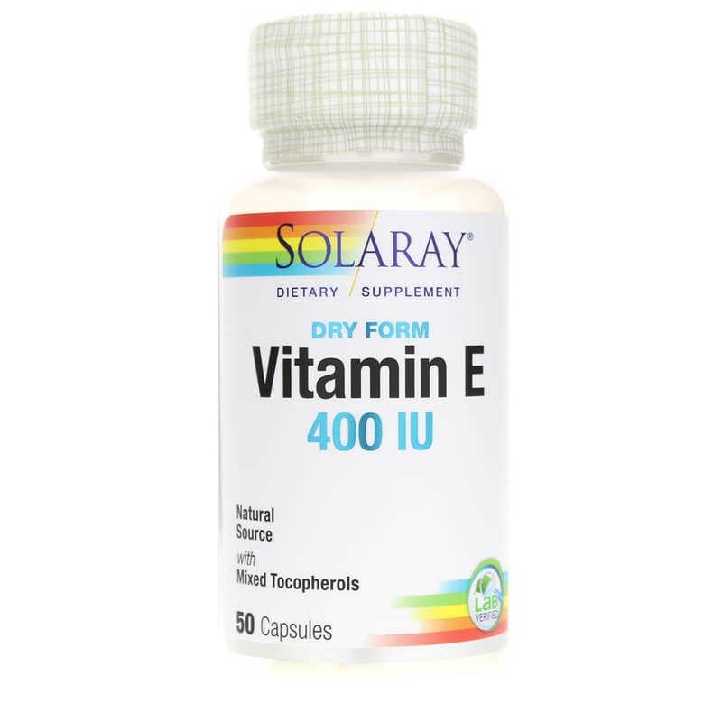 Solaray Vitamin E Dry Form 400 IU, 50 Capsules