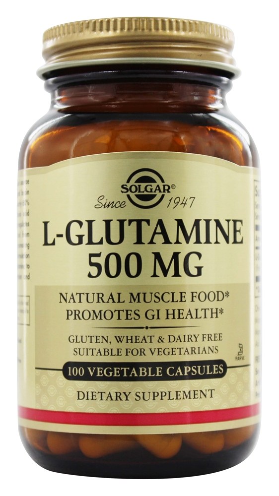 Solgar - L-Glutamine 500 mg. - 100 Vegetarian Capsules