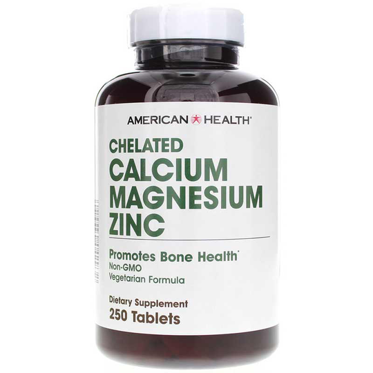 American Health Chelated Calcium Magnesium Zinc 250 Tablets