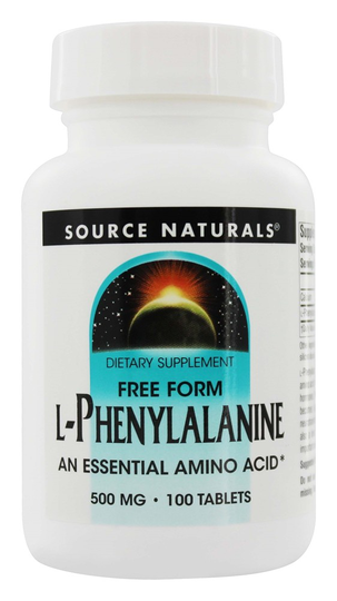 Source Naturals - L-Phenylalanine Essential Free Form Amino Acid 500 mg. - 100 Tablets