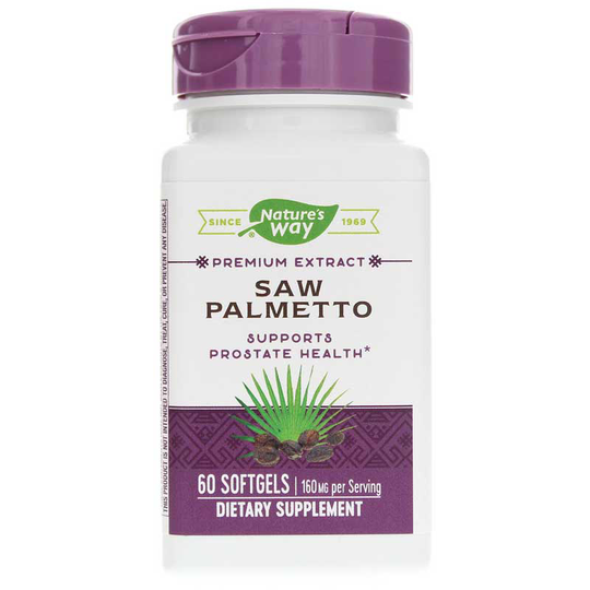 Natures Way Saw Palmetto Premium Extract 160 Mg 60 Softgels