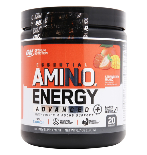 Optimum Nutrition - Essential AmiN.O. Energy Advanced Powder Strawberry Mango - 6.7 oz.