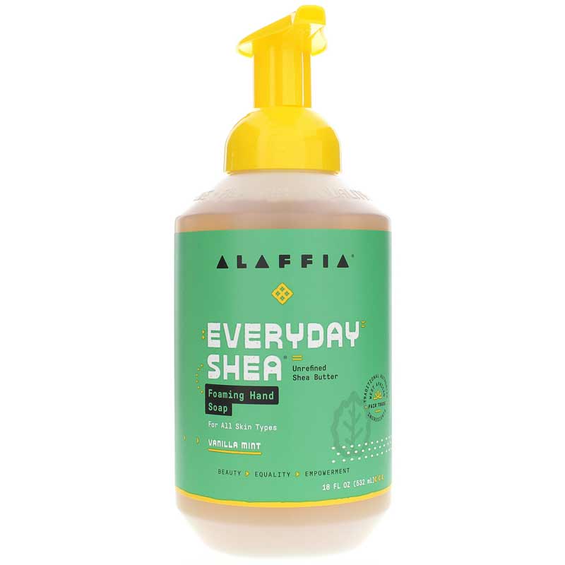 Alaffia Foaming Hand Soap Everyday Shea Vanilla Mint 18 Oz