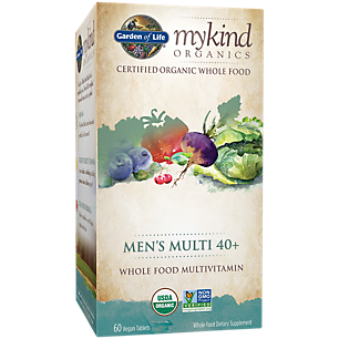 mykind Organics Whole Food Multivitamin for Men 40+ (60 Vegan Tablets)