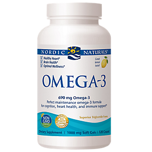 Omega-3 Softgels for Cognition, Heart Health & Immune Support - 690 MG - Lemon (120 Softgels)
