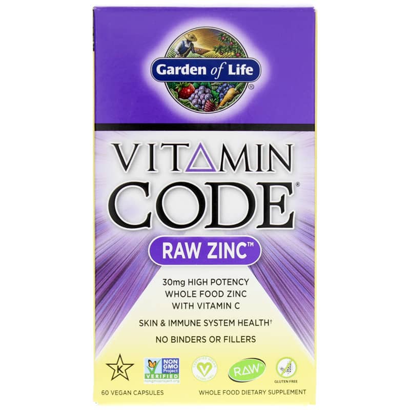 Garden of Life Vitamin Code Raw Zinc 30 Mg 60 Veg Capsules
