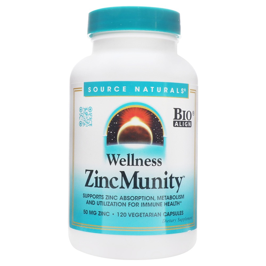 Source Naturals - Wellness ZincMunity 50 mg. - 120 Vegetarian Capsules
