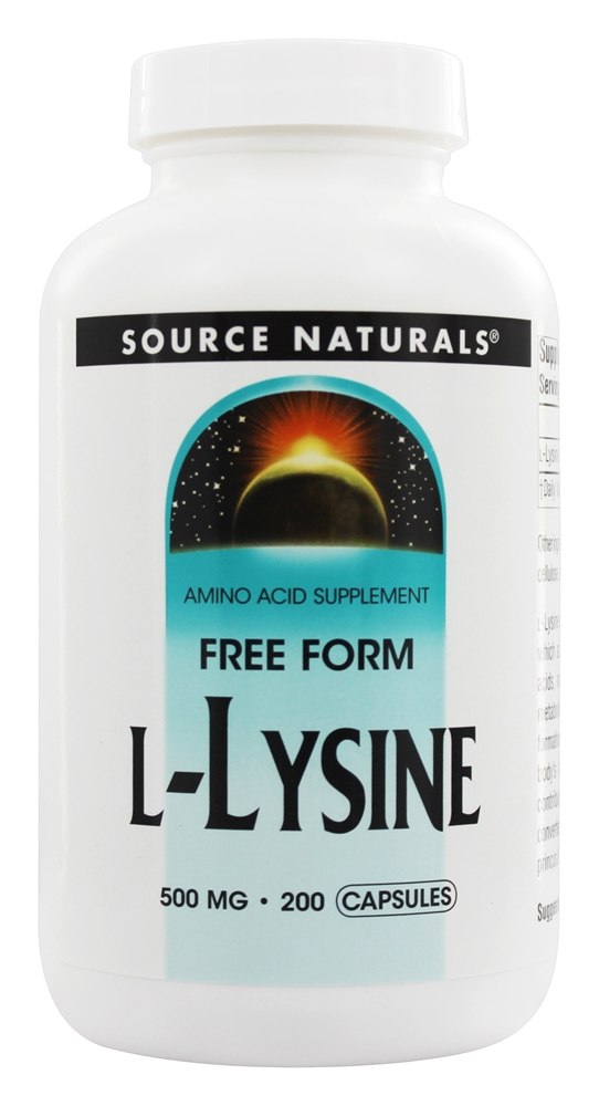 Source Naturals - L-Lysine Free Form 500 mg. - 200 Capsules