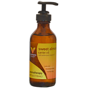 Natural Sweet Almond Carrier Oil with Antioxidant Vitamin E (4 Fluid Ounces)