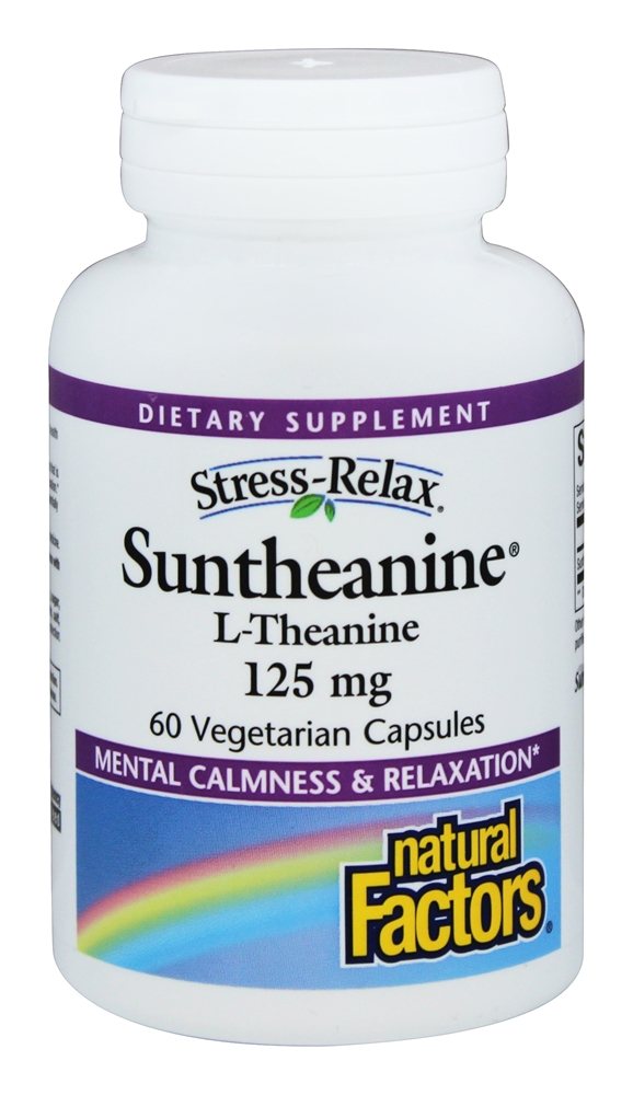 Natural Factors - Stress-Relax Suntheanine L-Theanine 125 mg. - 60 Vegetarian Capsules Formerly L-Theanine