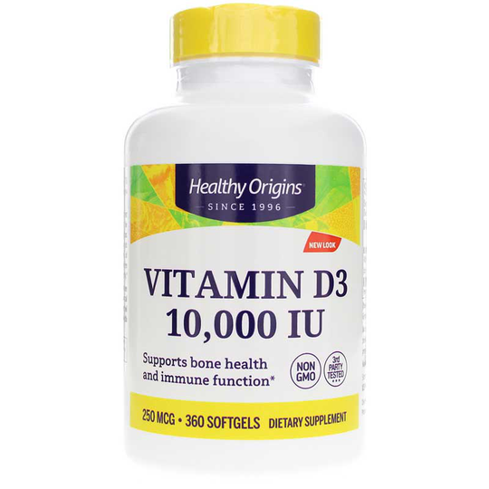 Healthy Origins Vitamin D3 10,000 IU 360 Softgels