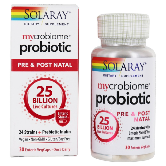 Solaray - Mycrobiome Probiotic Pre & Post Natal Formula 25 Billion CFU - 30 Vegetarian Capsules