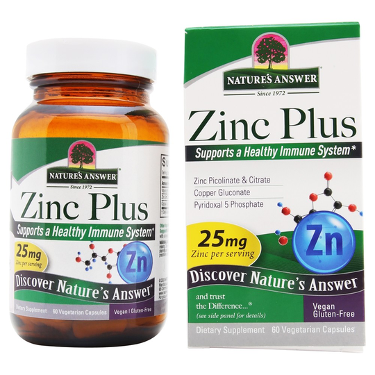 Nature's Answer - Zinc Plus Copper & B6 Immune Support 25 mg. - 60 Vegetarian Capsules