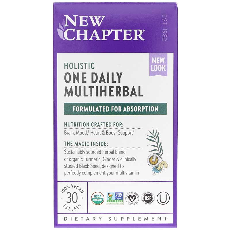 New Chapter One Daily Multiherbal Holistic 30 Vegan Tablets
