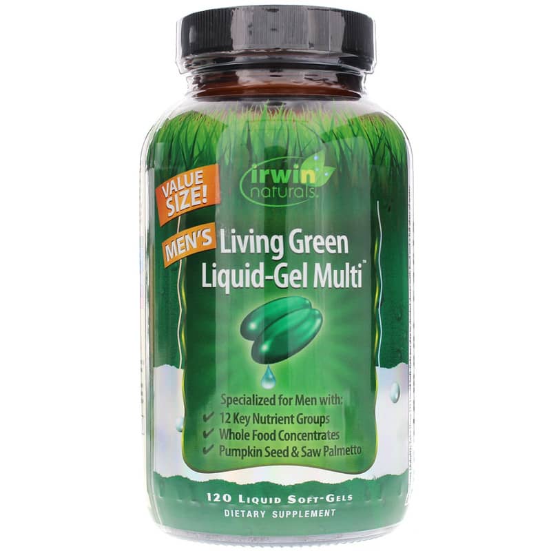 Irwin Naturals Men's Living Green Liquid-Gel Multi 120 Liquid Softgels
