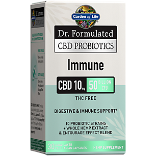 Dr. Formulated CBD Probiotics + Immune Whole Hemp Extract - Digestive & Immune Support - 10 MG Per Serving (30 Capsules)
