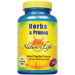 Herbs & Prunes - Herbal Digestive Formula with Senna & Herbs Synergists (250 Tablets)