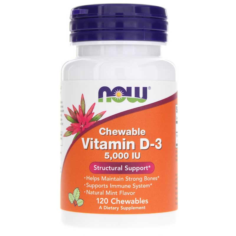 NOW Foods Vitamin D-3 5,000 IU Chewable 120 Chewables