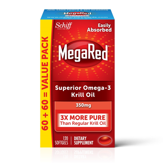 MegaRed - Superior Omega-3 Krill Oil 350 mg. - 120 Softgels Value Pack