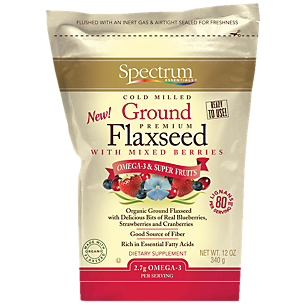 Organic Ground Premium Flaxseed with Mixed Berries - Omega-3 & Super Fruits (12 Ounces)