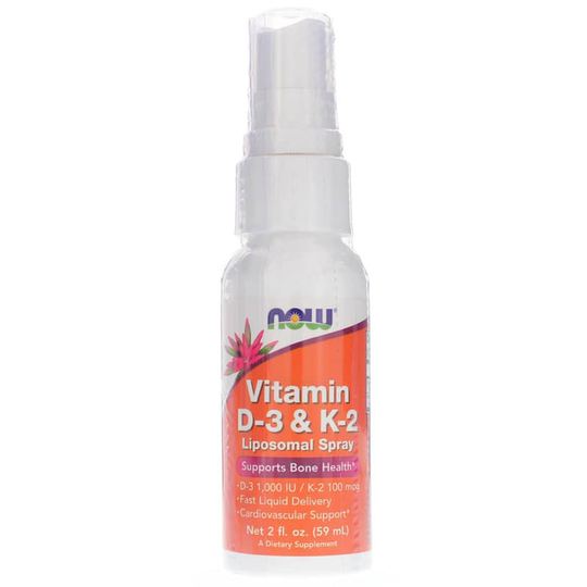 NOW Foods Vitamin D-3 & K-2 Liposome Spray 2 Oz