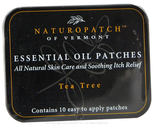 Natural Patches of Vermont - Soothing Itch and Skin Irritation Formula Essential Oil Body Patches Tea Tree - 10 Patch(es) Formerly Naturopatch