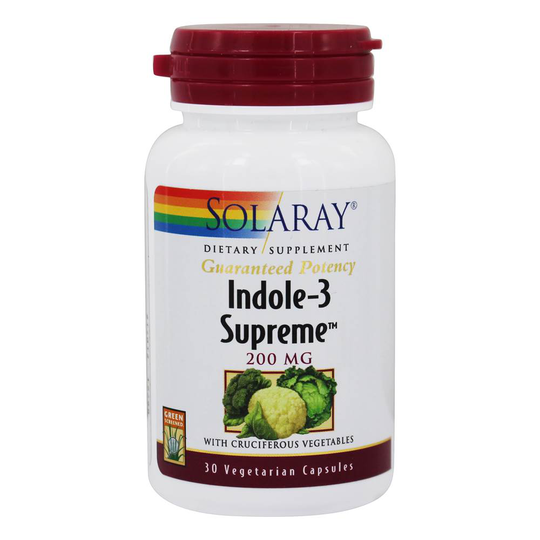 Solaray - Indole-3 Supreme Guaranteed Potency 200 mg. - 30 Vegetarian Capsules