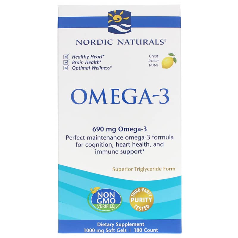 Nordic Naturals Omega-3 Lemon Softgels 180 Softgels