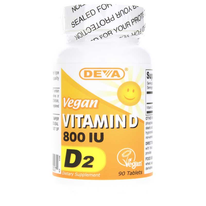 Deva Nutrition Vegan Vitamin D2 800 IU 90 Tablets