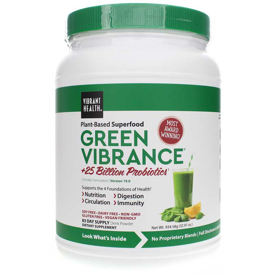 Vibrant Health Green Vibrance Plant-Based Superfood Powder Original 32.97 Oz 934.58 Grams