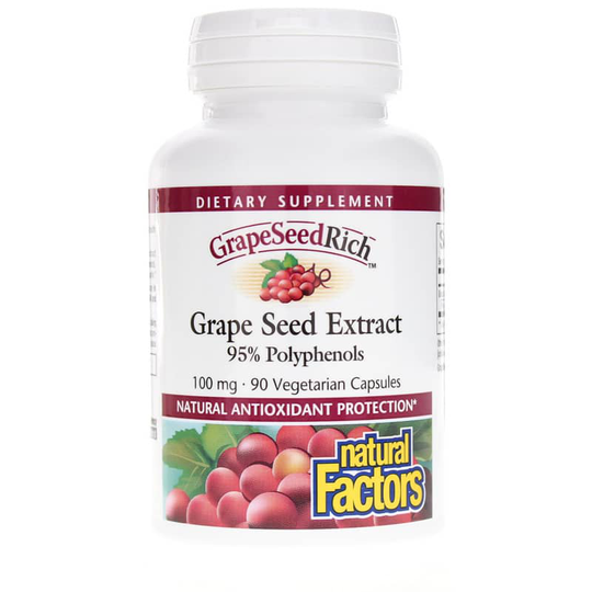 Natural Factors GrapeSeedRich Grape Seed Extract 100 Mg 90 Veg Capsules