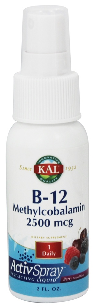 Kal - B12 Methylcobalamin ActivSpray Berry 2500 mcg. - 2 fl. oz.