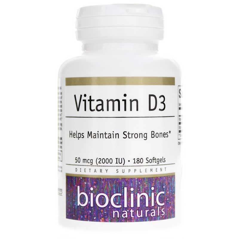 Bioclinic Naturals Vitamin D3 2,000 IU 180 Softgels