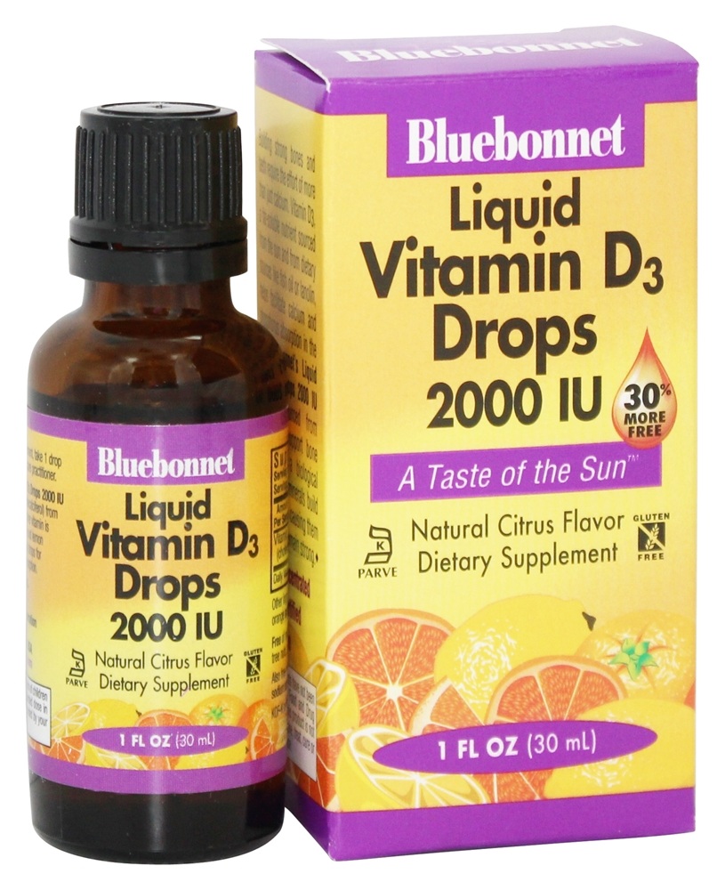 Bluebonnet Nutrition - Liquid Vitamin D3 Drops Natural Citrus Flavor 2000 IU - 1 fl. oz.